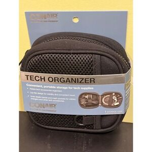 Conair Tech Organizer Travel Case Black Zippered Cable Charger Storage Bag NEW